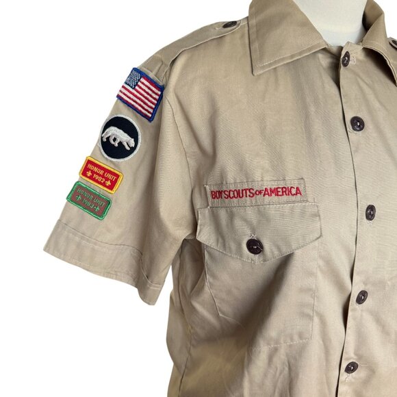 Vtg 80s Boy Scouts America Official Patrol Leader Shirt S Patches Uniform *READ* - Picture 3 of 12